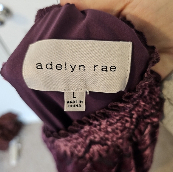 Adelyn Rae Willow Velvet Jumpsuit Plum Purple Open Back Size L - Picture 3 of 4